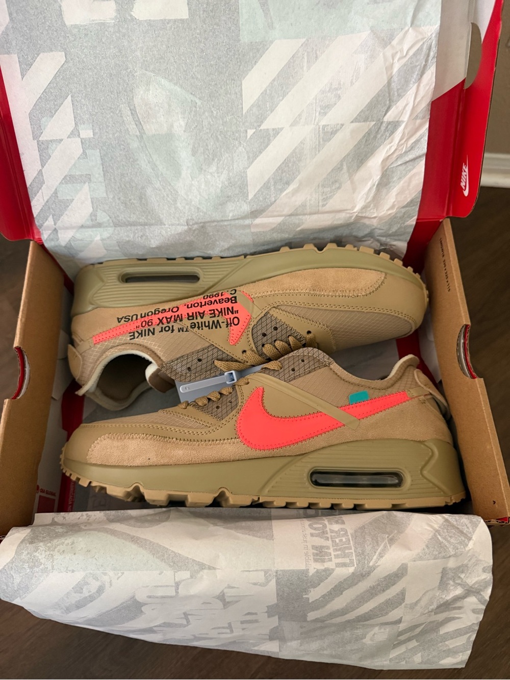 Nike Air Max 90 Off White - Tan Mens Size 9   | New in box | Premium Quality